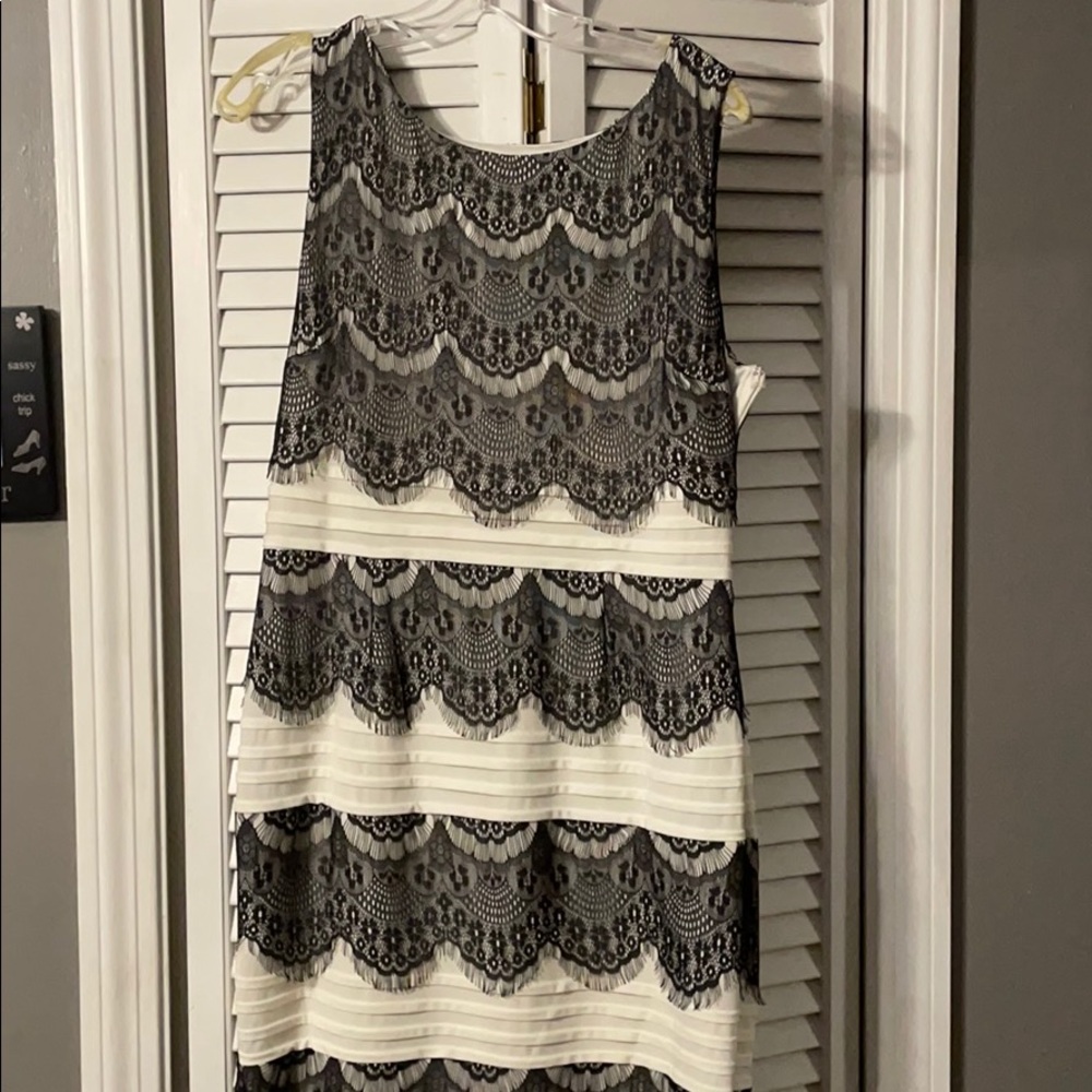 White and black cocktail dress